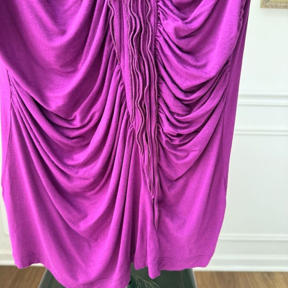 NWT Grace Elements Wild Plum Ruffle Ruched Tank Top L - Picture 3 of 6